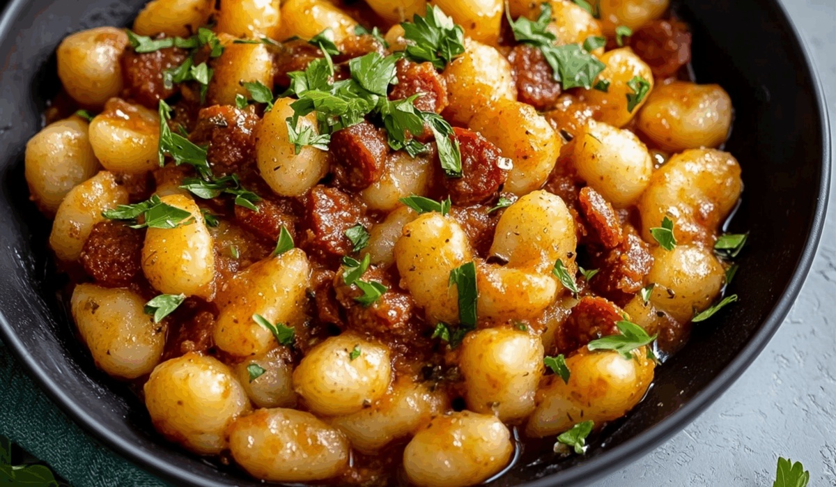 Gnocchi with Chorizo and Harissa Sauce Recipe