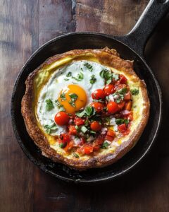Mexican-Style Savoury Dutch Baby with Eggs and Beans Recipe