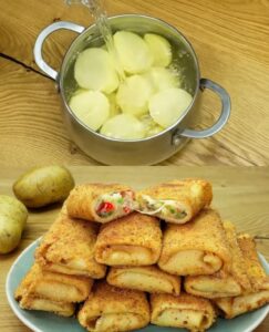 Cheesy Potato Pancake Rolls Recipe