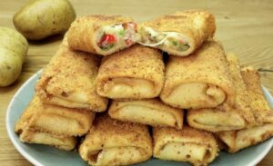 Cheesy Potato Pancake Rolls Recipe
