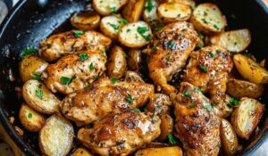 Garlic Butter Chicken and Potatoes Skillet Recipe