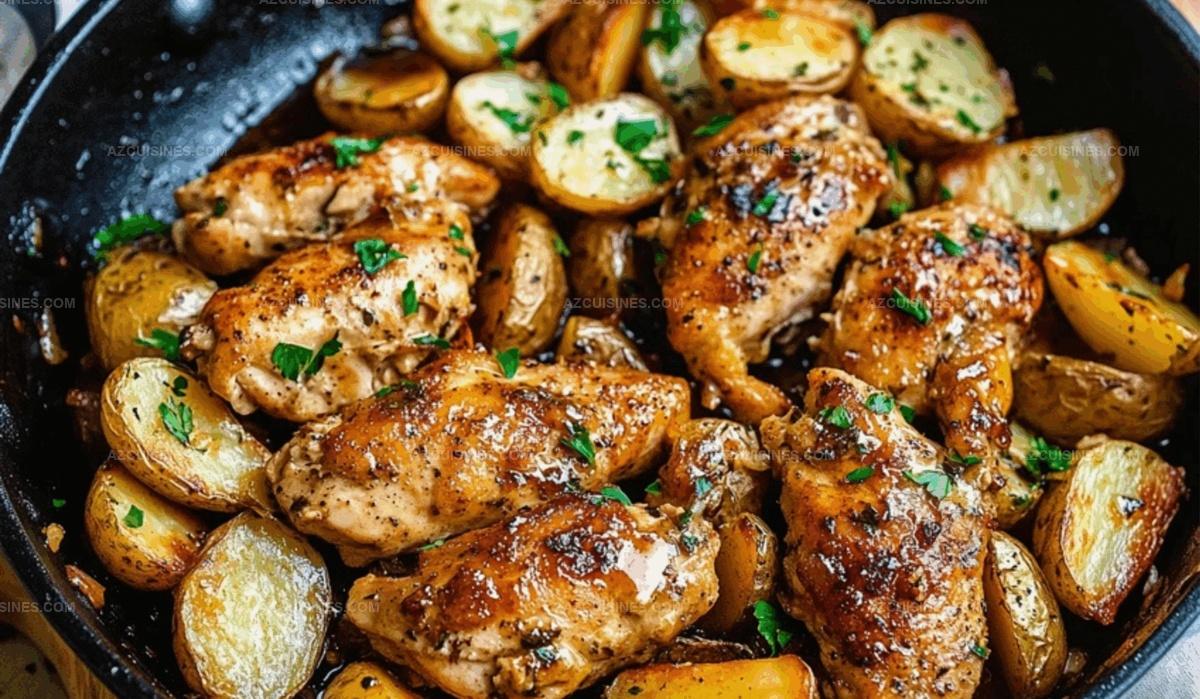 Garlic Butter Chicken and Potatoes Skillet Recipe