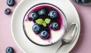 Greek Yogurt Panna Cotta with Blueberry Sauce Recipe