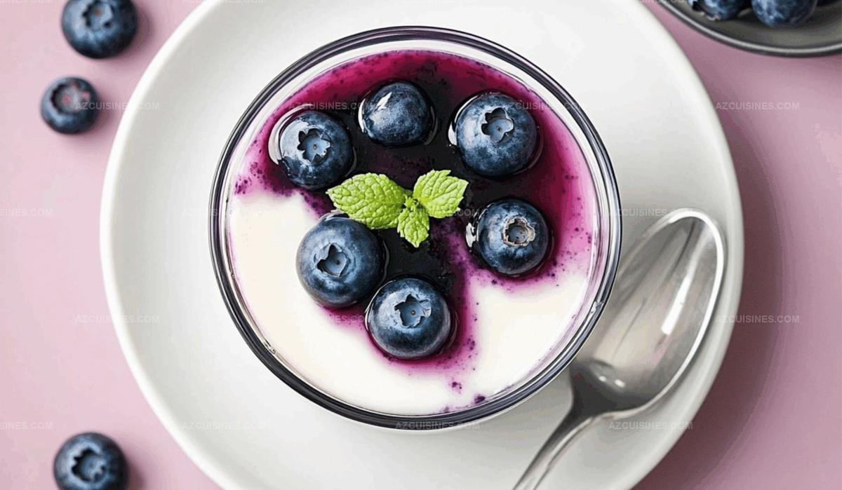 Greek Yogurt Panna Cotta with Blueberry Sauce Recipe