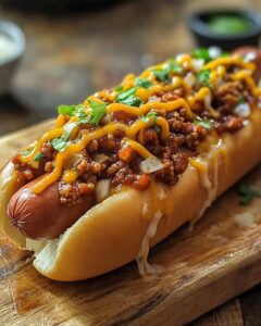 Grilled Hot Dogs with Spicy Chili and Melted Cheddar Recipe