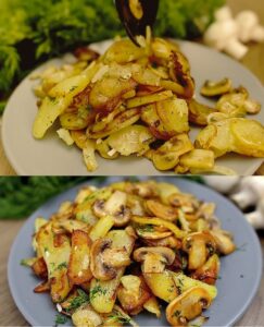 Pan-Fried Potatoes and Mushrooms Recipe