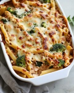 Baked Penne with Chicken, Broccoli, and Mozzarella Recipe