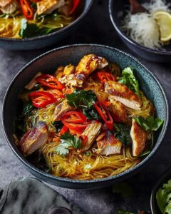Singapore Chicken Vermicelli Noodles Recipe