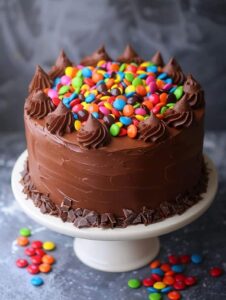 Chocolate M&M Celebration Cake Recipe