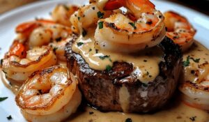 High-Class Filet Mignon With Shrimp And Lobster Cream Sauce Recipe