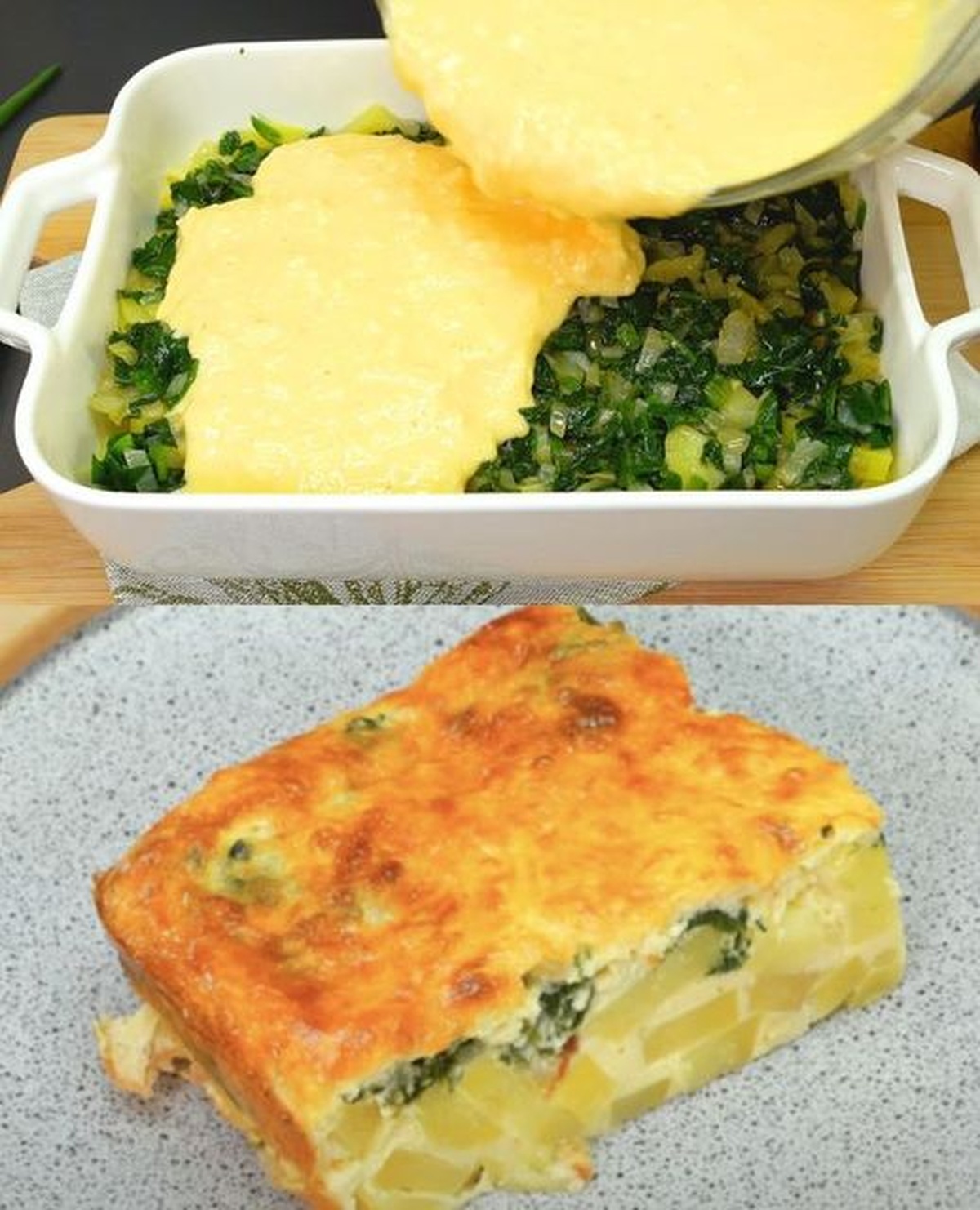 Spinach, Potato, and Cheese Casserole Recipe