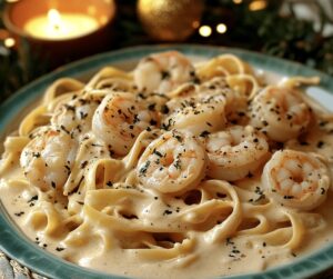 Creamy Shrimp Fettuccine Pasta With Homemade Alfredo Sauce Recipe