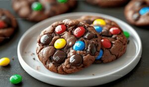 Soft Chocolate M&M Cookies Recipe
