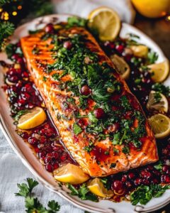 Christmas Salmon with Pomegranate Glaze Recipe