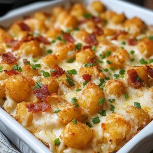 Chicken Bacon Ranch Tater Tot Casserole Recipe