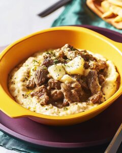 Creamy Garlic Pepper Beef with a Savory Kick Recipe