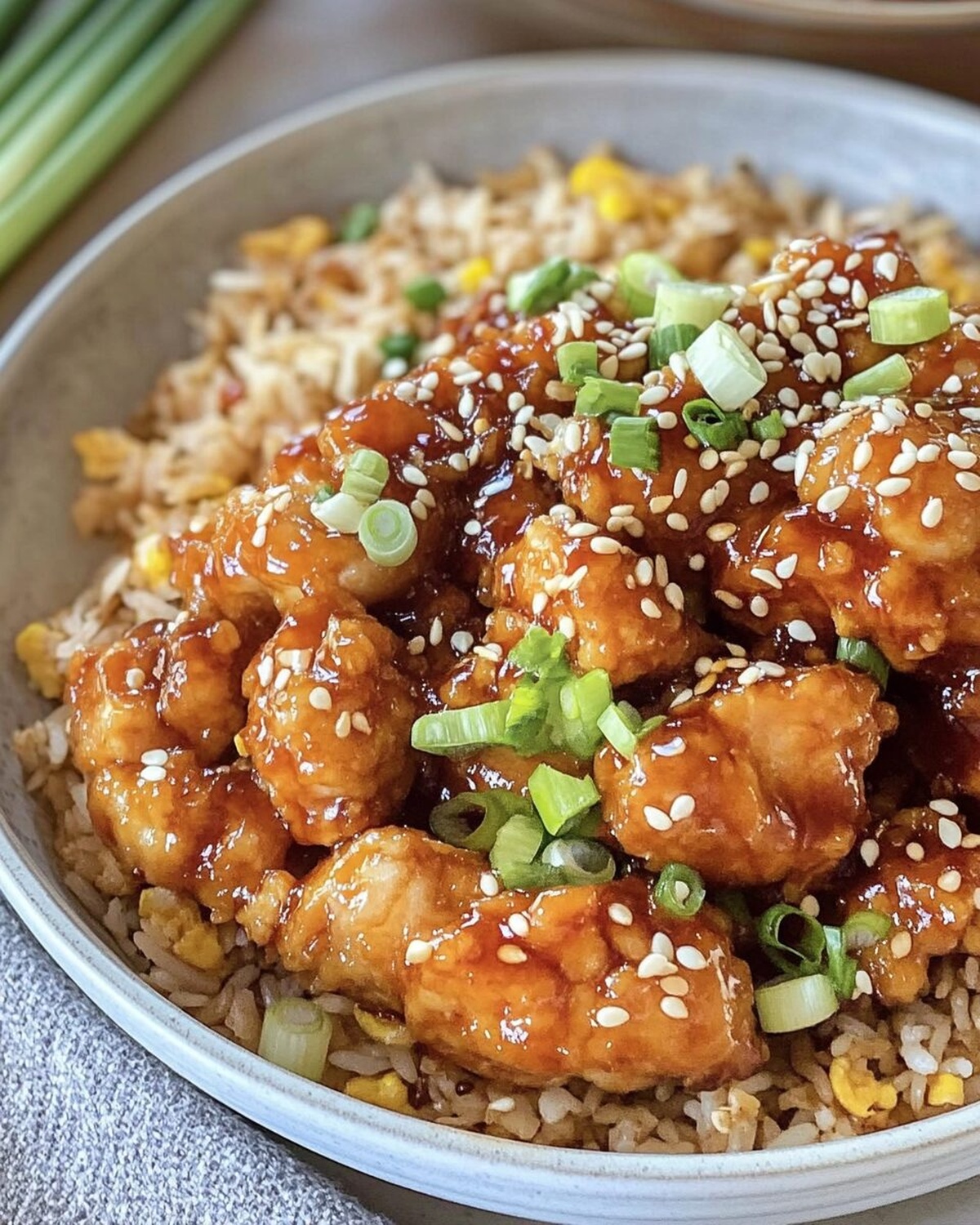 Crispy Sesame Chicken and Fried Rice Recipe
