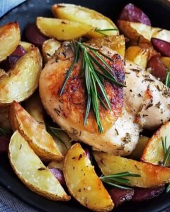 Crispy Rosemary Chicken and Fries Recipe