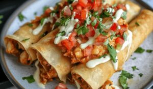 Baked Not-Too-Spicy Chicken Taquitos Recipe
