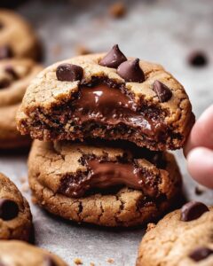 Gooey Nutella-Stuffed Chocolate Chip Cookies Recipe