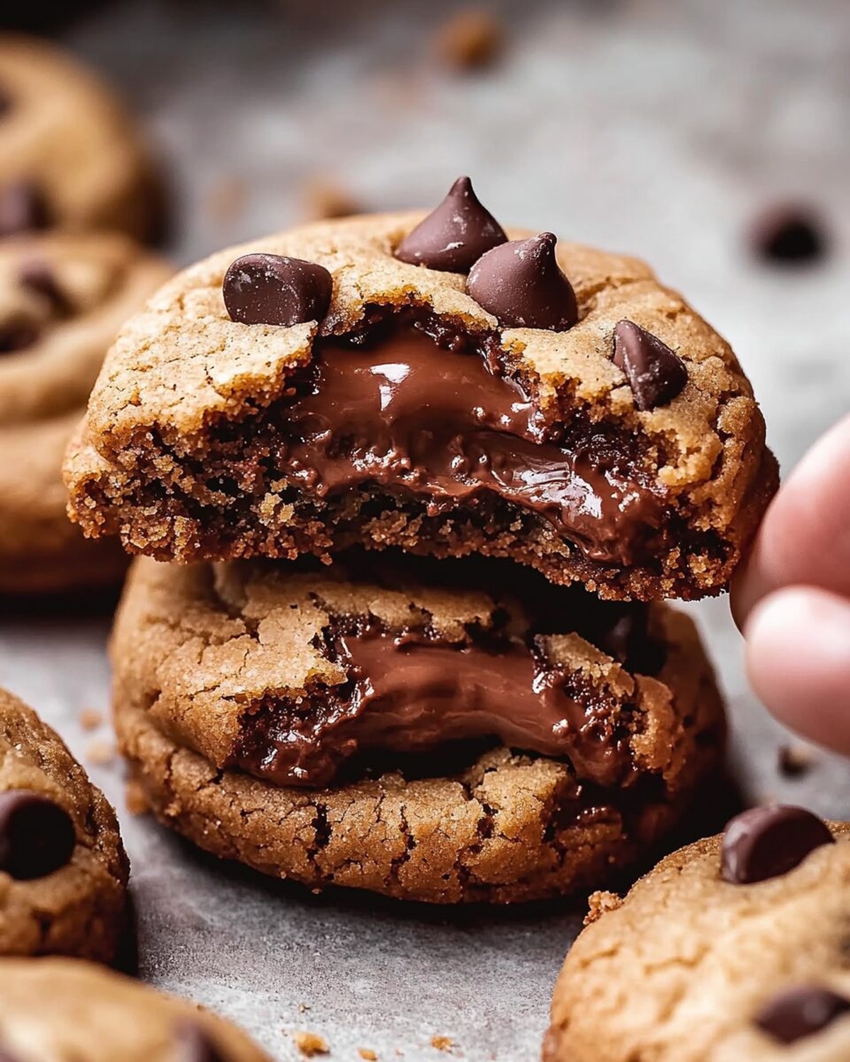 Gooey Nutella-Stuffed Chocolate Chip Cookies Recipe
