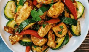 Zucchini Chicken Stir Fry in Air Fryer Recipe