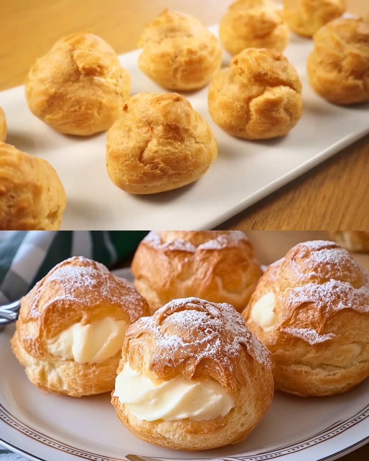 Classic Puff Pastry with Custard and Whipped Cream Filling Recipe
