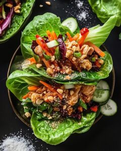 Savory Thai-Inspired Chicken Lettuce Cups Recipe