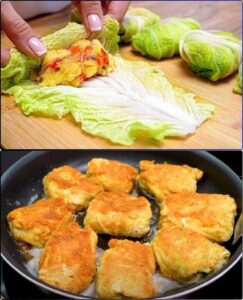 Crispy Chinese Cabbage Rolls with Potato-Vegetable Filling Recipe