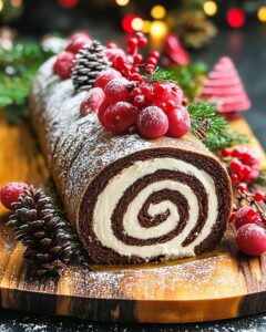 Festive French Yule Log Cake Recipe