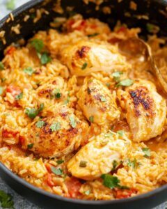 One-Pot Queso Chicken and Rice Recipe