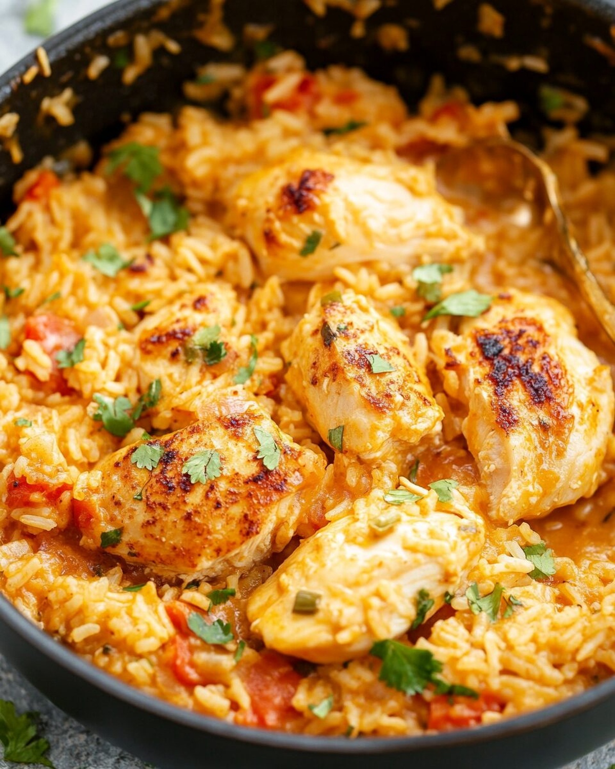 One-Pot Queso Chicken and Rice Recipe