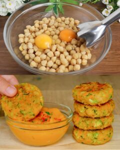 Chickpea Veggie Patties with Sweet Potato Mash Recipe
