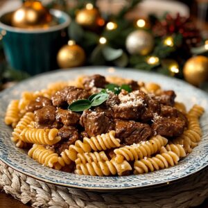 Beef And Rotini In Garlic Parmesan Sauce Recipe
