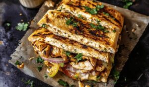 Sheet Pan Chicken Shawarma Havarti Sandwich Recipe