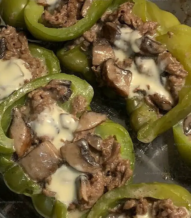 Making Philly Cheesesteak Stuffed Peppers Step By Step